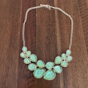 Elegant Gold and Green Statement Necklace